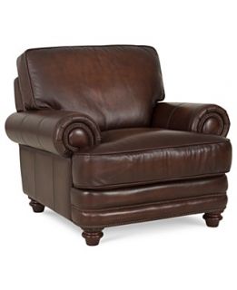 NEW Brett Leather Living Room Chair, 45W x 40D x 32H