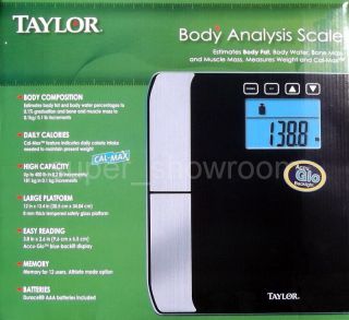 Body Weight Fat Analysis Accu Glo LCD Display Bathroom Scale