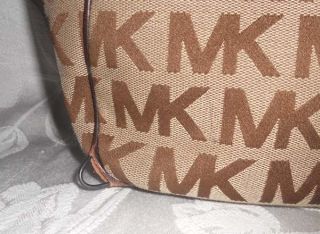 Michael Michael Kors Ebony Signature Brown Pocket Tote Handbag