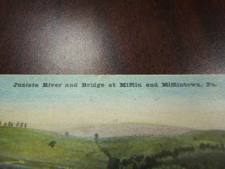 Postcard Mifflintown Mifflin PA Juniata River Bridge
