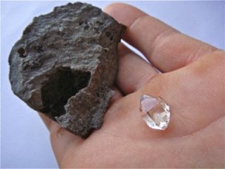 Herkimer Diamond Matrix specimen with removable gem, Middleville Ny