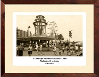 The Midway Palisades Amusement Park C 1955 Matted Print