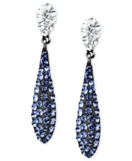 Kaleidoscope Sterling Silver Earrings, Blue Crystal Teardrop Earrings