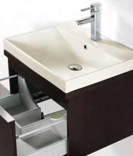 Madeli 24 Milano Ceramic Top Bathroom Vanity Walnut Opt Med Cabinet