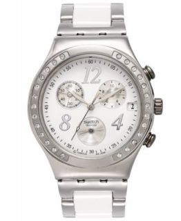 Swatch Watch, Unisex Swiss Chronograph Dreamwhite Stainless Steel and