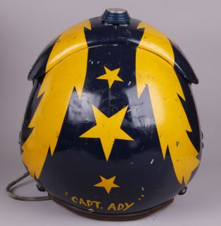 flight helmet with squadron artwork, named to Midway vet+bag & mask
