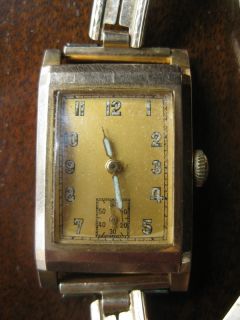 1930s Antique Mens 9ct Gold Handley Wristwatch Swiss Orator Watch