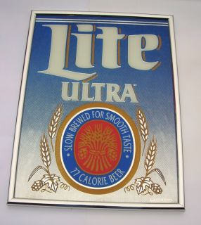 Vintage Miller Lite Ultra Beer Mirror 21x16 Sign