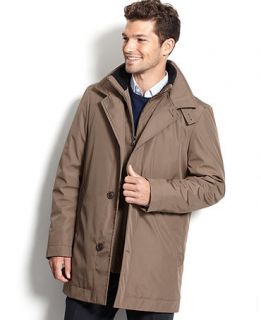Calvin Klein Coat, Bonded Raincoat with Bib   Mens Coats & Jackets