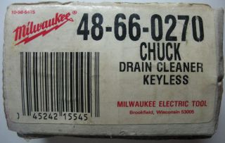 Milwaukee Keyless Chuck for 0564 1 0565 1 0566 1 Drain Cleaner 48 66