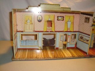 Vintage 1950W Marx Roy Rogers Mineral City Playset Building Tin Toy