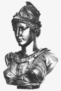 19thC Porcelain Desk Set Bust Myth Rome Goddess Minerva
