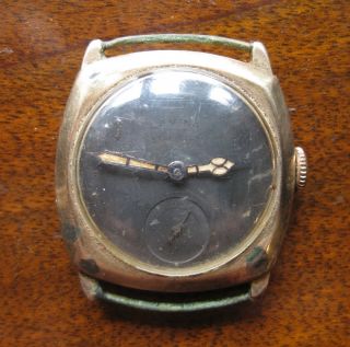 Antique 9ct Gold Gents LAVINA Wristwatch Vintage Mens Watch to restore
