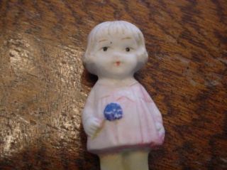 Vintage Frozen Charlotte All Bisque Doll Holding Lollipop Cute Japan