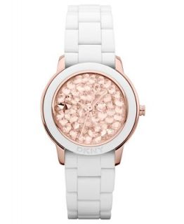DKNY Watch, Womens White Plastic Bracelet 32mm NY8667