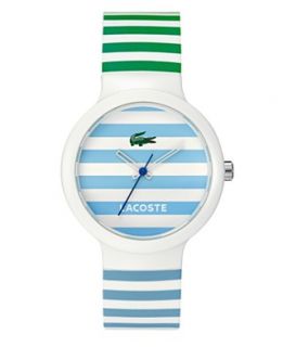 Lacoste Watch, Goa Blue and Green Stripe Silicone Strap 2010565