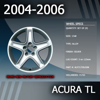 2004 2006 Acura TL Factory 17 Rims Wheels Set of 4