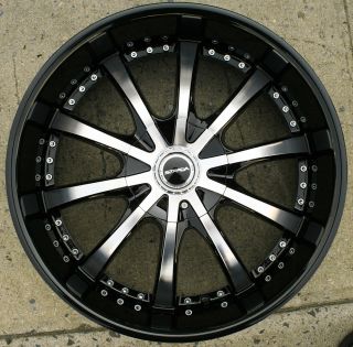 Strada Sole 202 22 Black Rims Wheels Maxima Altima Murano 22 x 8 5 5H