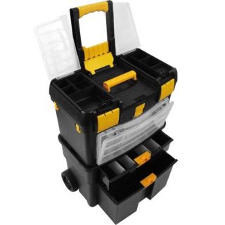 Toolbox 14 Sections w Pop Up Handle Wheels Tool Storage