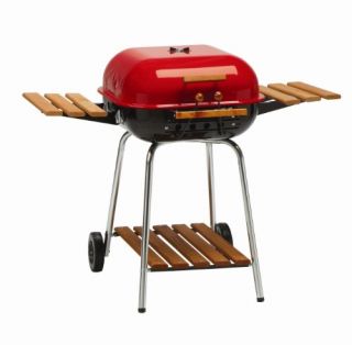 Features of Aussie Swinger Charcoal Grill, Red