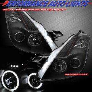 08 09 Nissan Altima 2dr Coupe CCFL Halo Projector Headlights LED Tail
