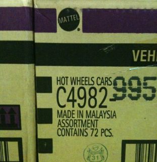 Hot Wheels 2012 Factory SEALED L Case C4982 995L Worldwide 72 Cars in