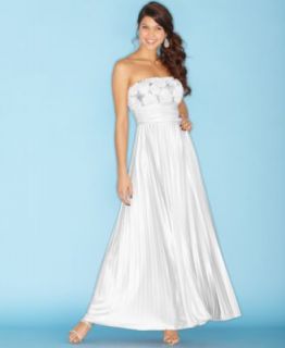 Speechless Juniors Dress, Strapless Sequin Rosette Pleated Gown