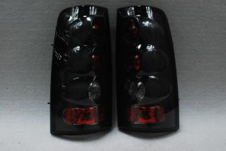 Black 99 02 Silverado 99 03 Sierra LED Rims Rear Tail Lights Lamps