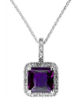 EFFY Collection 14k White Gold Necklace, Amethyst (1 5/8 ct. t.w.) and