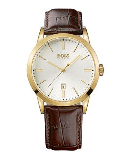Hugo Boss Watch, Mens Brown Croc Embossed Leather Strap 1512478   All
