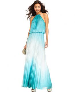 Xscape Dress, Sleeveless Pleated Glittered Ombre Gown   Womens Dresses