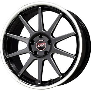 114.3 DY 77C Black CNC Machined With Stainless Chrome Lip Wheels/Rims