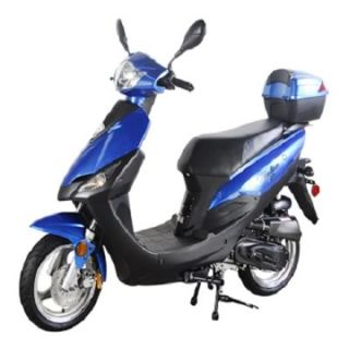 Blue Under 50 CC Moped Gas Scooter Motorcycle 49cc 12 Big Tire Free