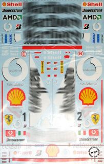 12 Full Sponsor Decals for Revell 1 12 Ferrari F2002 Schumacher