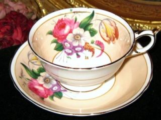 Peach Pink Rose Floral Bouquet Paragon Tea Cup and Saucer Set