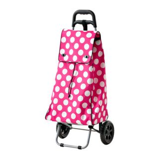 UPPTÄCKA Shopping bag with wheels, pink, white Max. load 44 lb Max