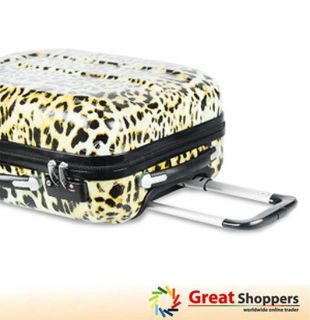 New Light Weight Leopard Pattern Trolley Luggage Travel Hard Case 20
