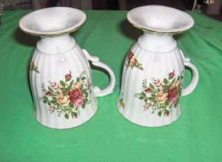 Vntg 1962 Royal Albert Bone China Old Country Roses Footed Fluted