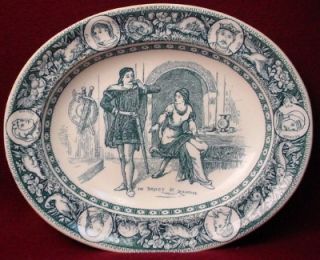 Wedgwood China Ivanhoe Blue Gray Oval Meat Serving Platter