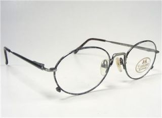 Authentic Vintage Demi Grey 1980s Wire Rim Oval Eyeglass Frame Willis