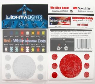 3M Reflective Red White Tape Dots 14pc Lightweights Power Reflectors