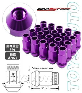 20 Purple GSP 12x1 25 50mm Forged Wheel Rim Lug Nuts