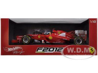 F2012 Fernando Alonso Ferrari Team F1 1 18 Diecast Model Car Hotwheels