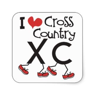 heart (love) Cross Country Running XC Sticker
