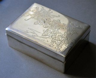 Outstanding C 1900 950 Solid Silver Lacquer Japanese Box Marked