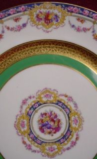 Haviland China Gold Encrusted Green Band Service Plate