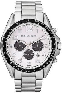 Michael Kors Chronograph Mens Bradshaw Silver Dial Stainless Watch