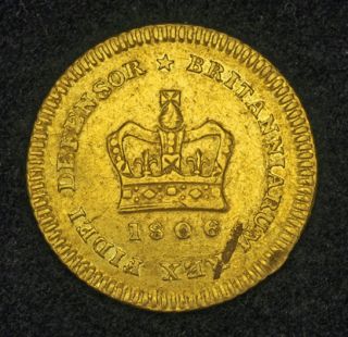 1806 Great Britain George III Beautiful Gold 1 3 Guinea Coin R