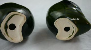 Quail Pottery Ceramic Figurines Green USA Pottery