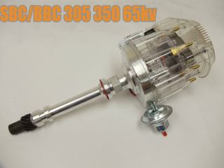 SBC BBC Chevy 305 350 454 V8s Hei Distributor with Clear Cap 65K 65